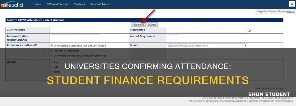 how do universities confirm attendance to student finance