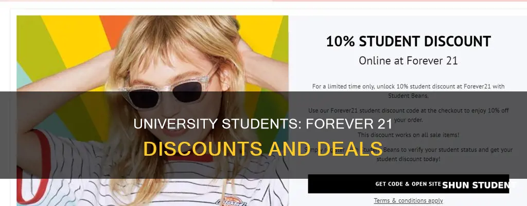 how do university student get discount at forever 21