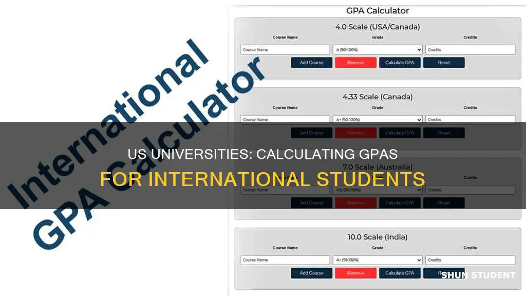 how do us universities calculate gpa for international students