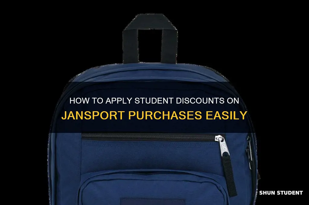 how do you add student discount on jansport