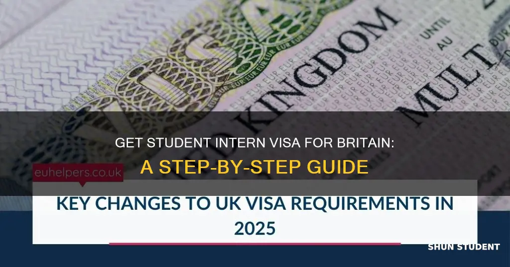 how do you get a student intern visa to britain