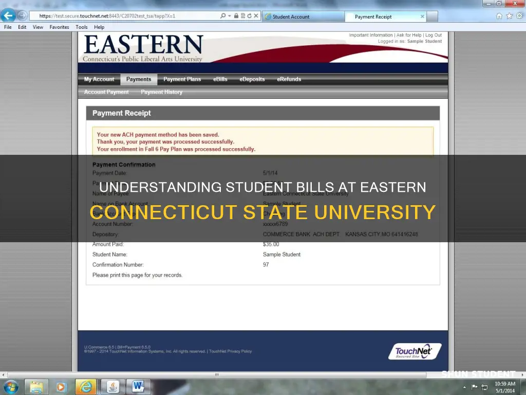 how do you view student bills eastern connecticut state university