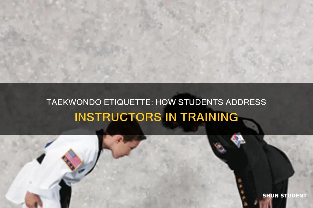 how does a student refer to a teacher in taekwondo