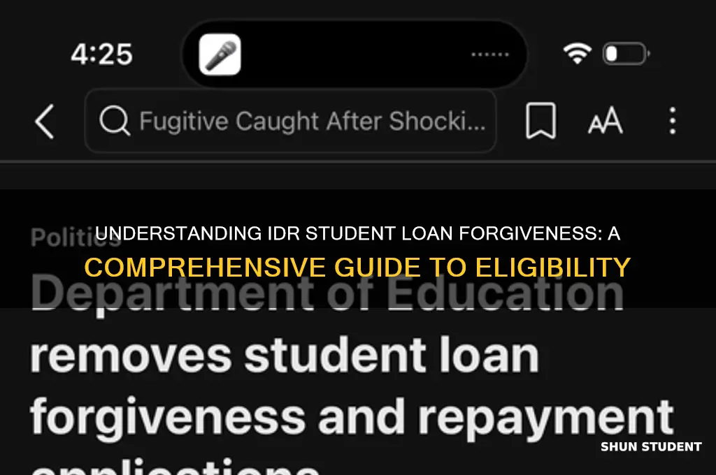 how does idr student loan forgiveness work