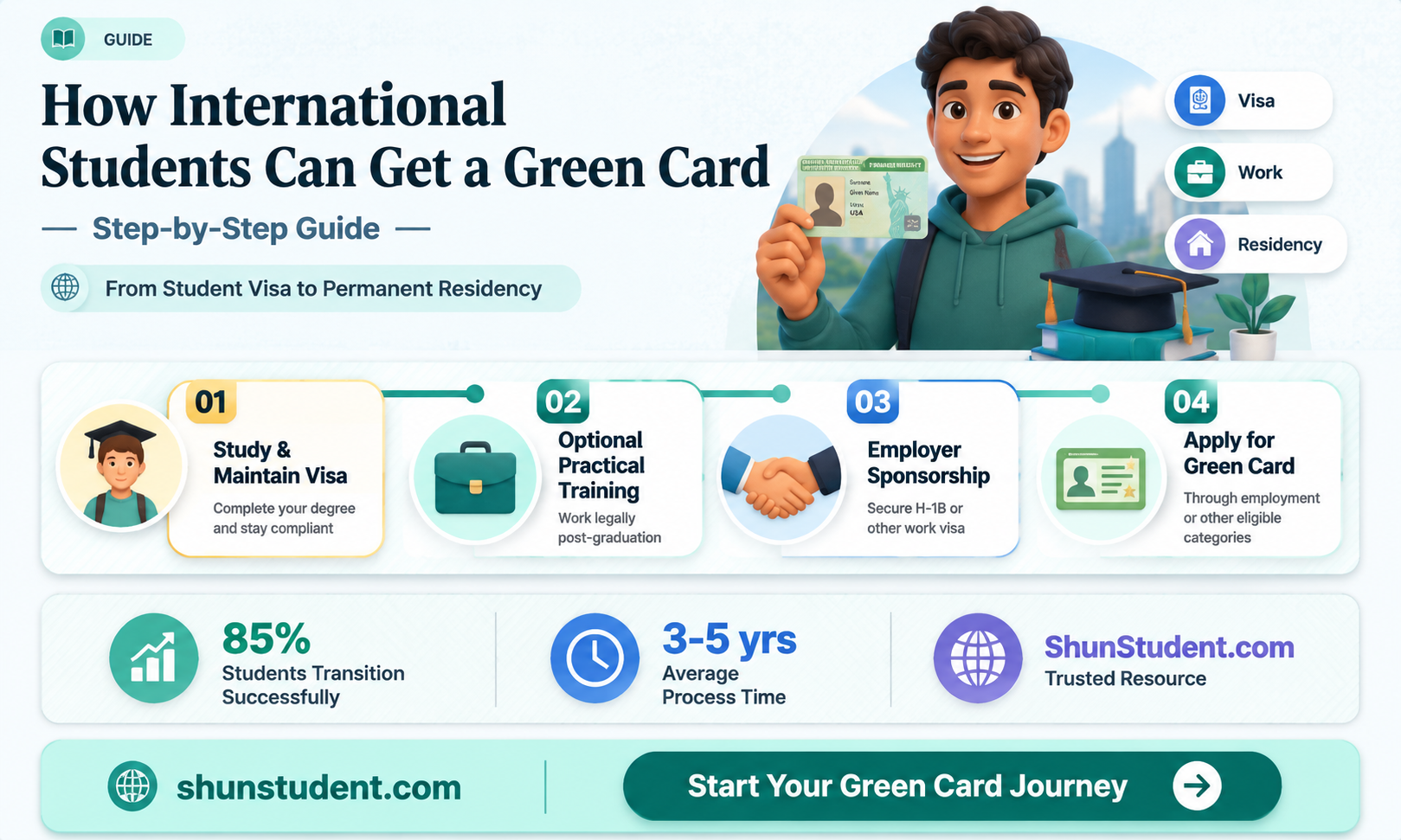 can an international student get a green card