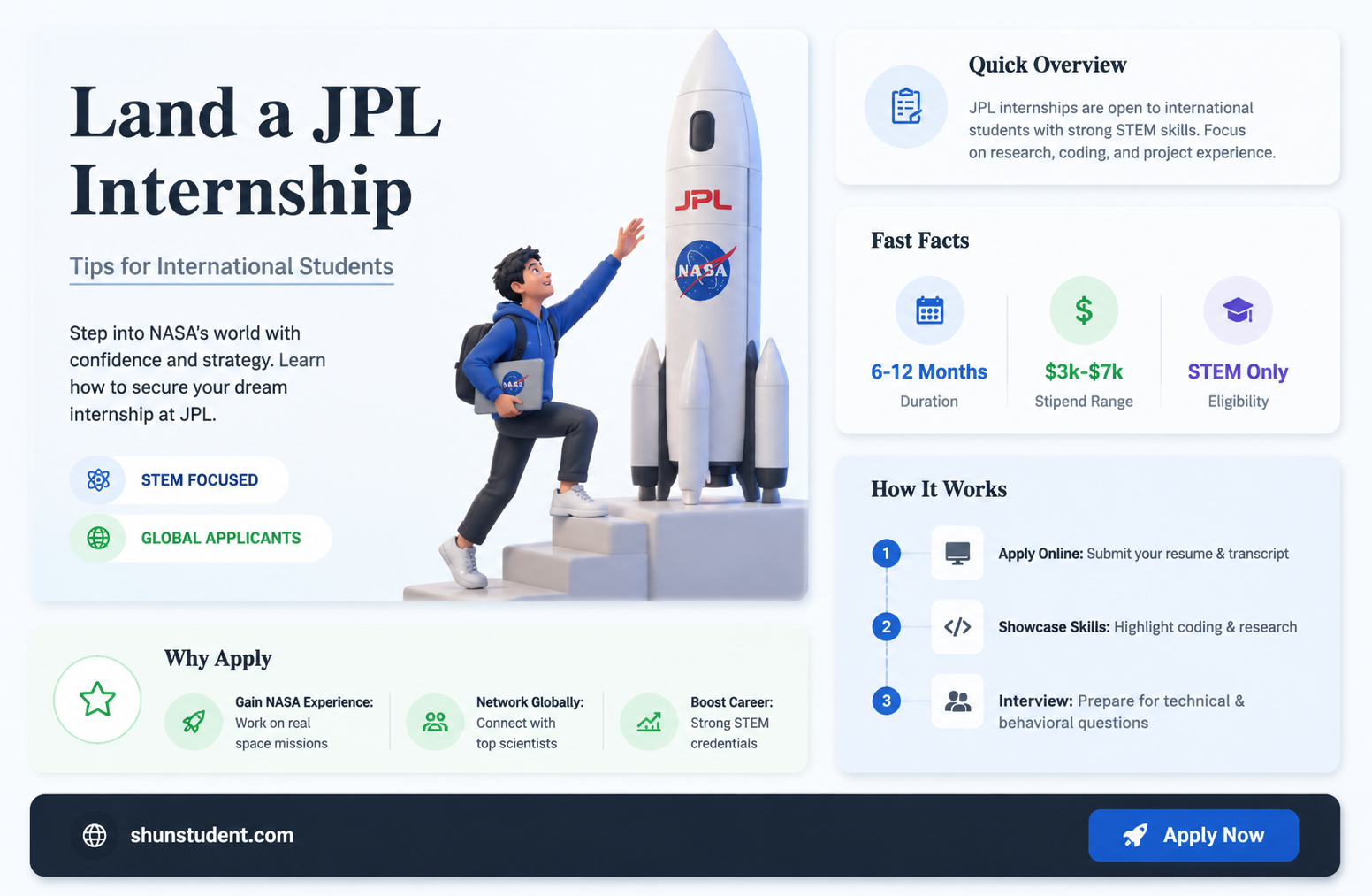 can an international student apply to jpl