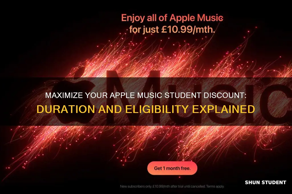 how long can i use apple music student discount