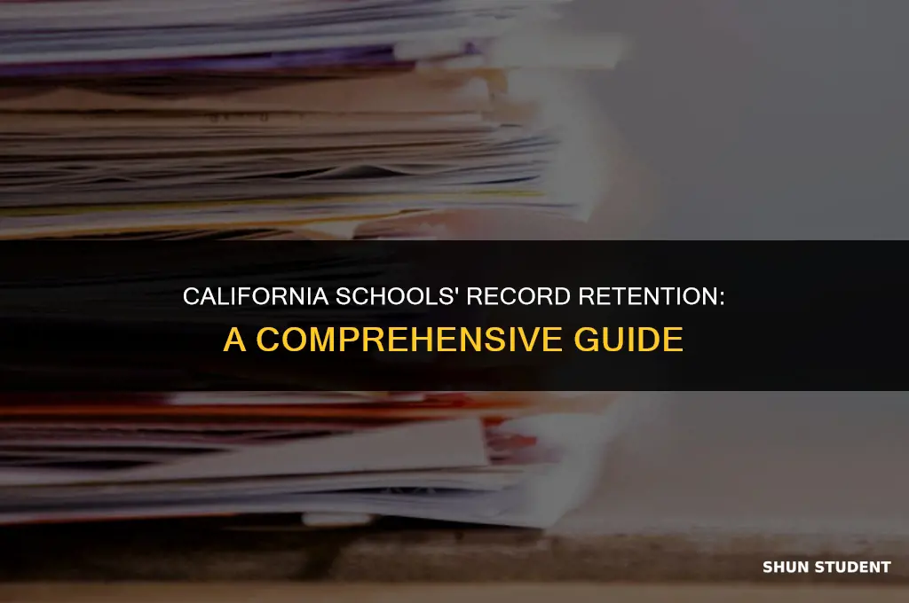 how long do schools keep records of students in california