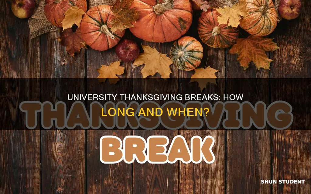 how long do university students have off for thanksgiving