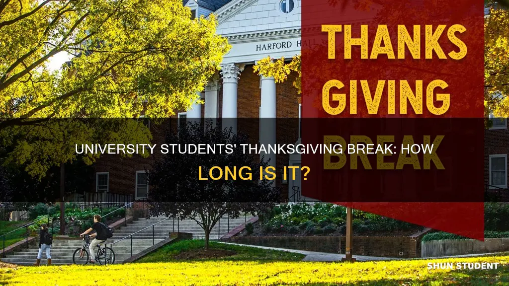 how long do university students have off for thanksgiving
