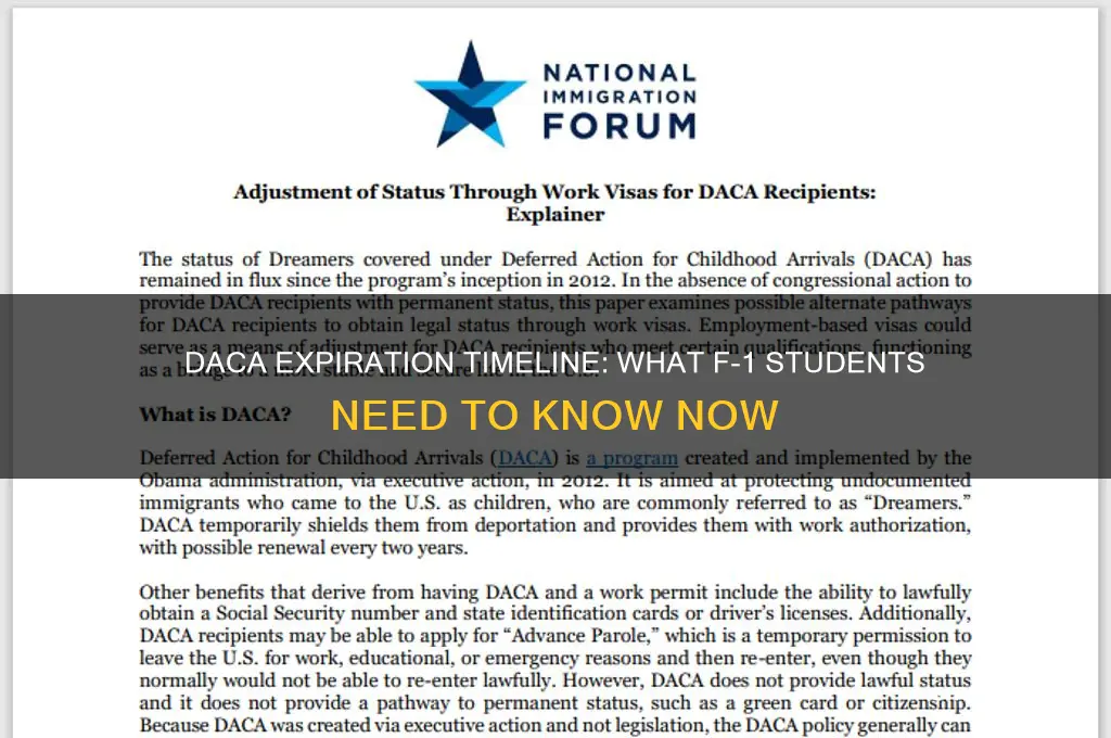 how long will daca expire for f-1 students