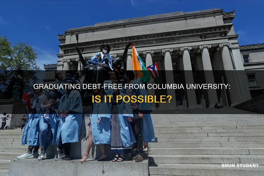 how many columbia university students graduate debt free