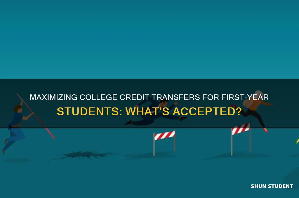 how many credits will colleges accept from first year students