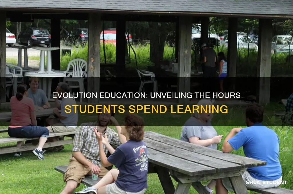 how many hours of evolution teaching are students subjected to