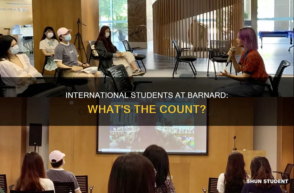 how many international students at barnard college
