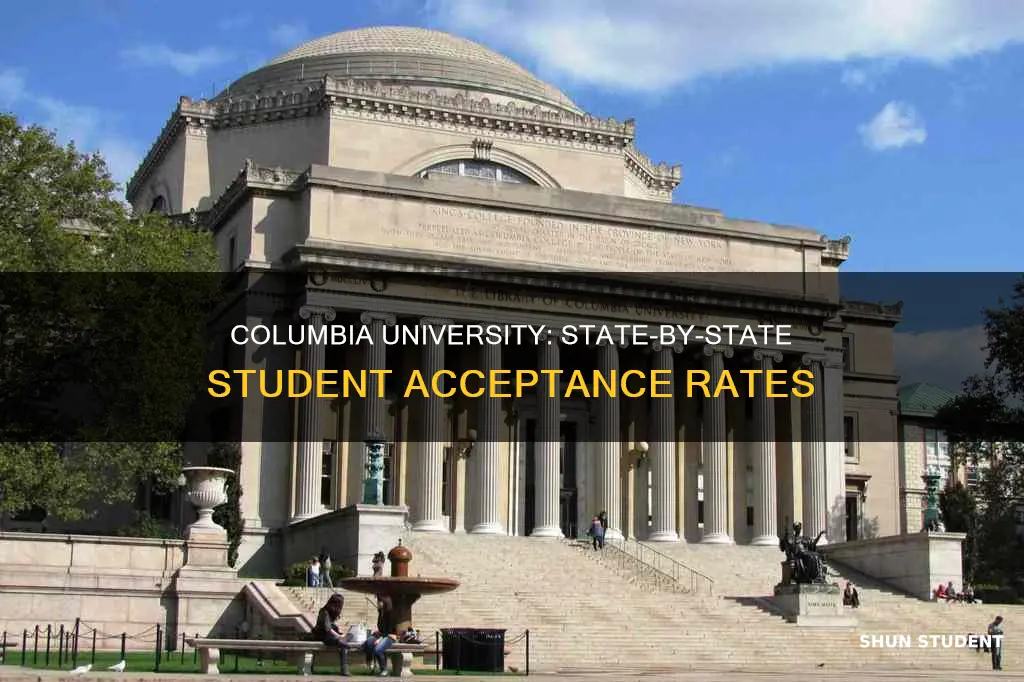 how many student accepted to columbia university in each state