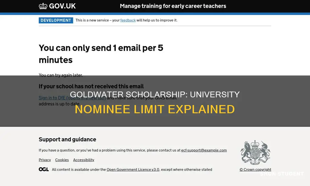 how many students can a university nominate for goldwater scholarship