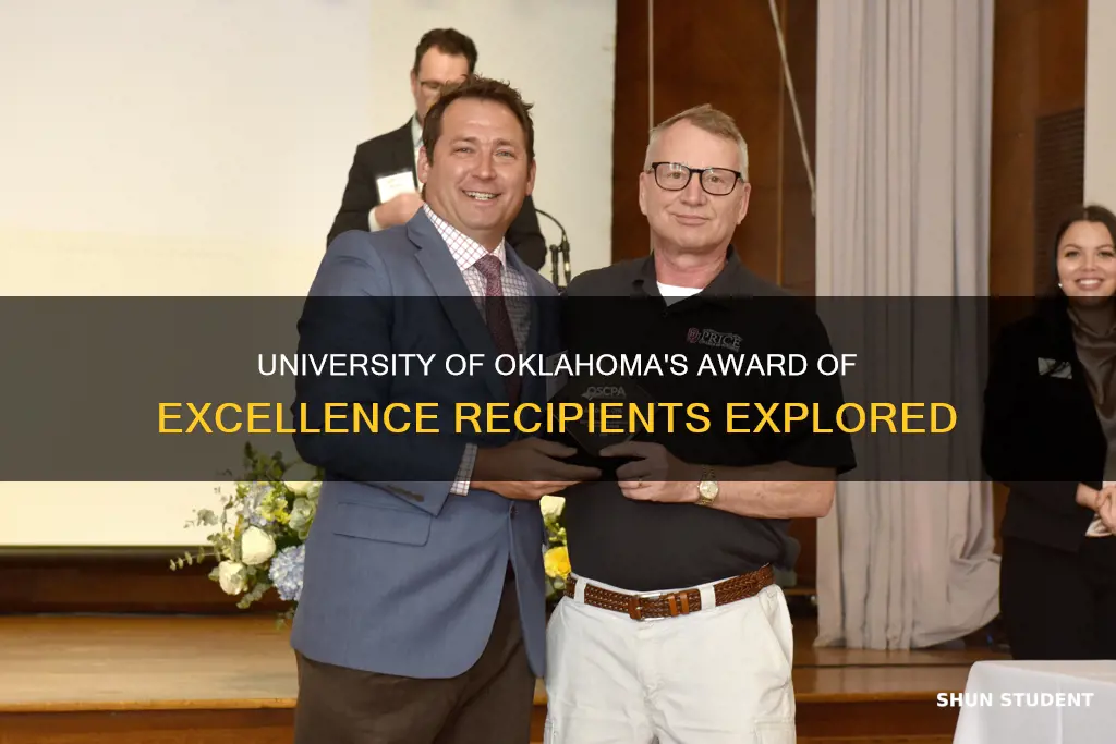 how many students receive university of oklahoma award of excellence