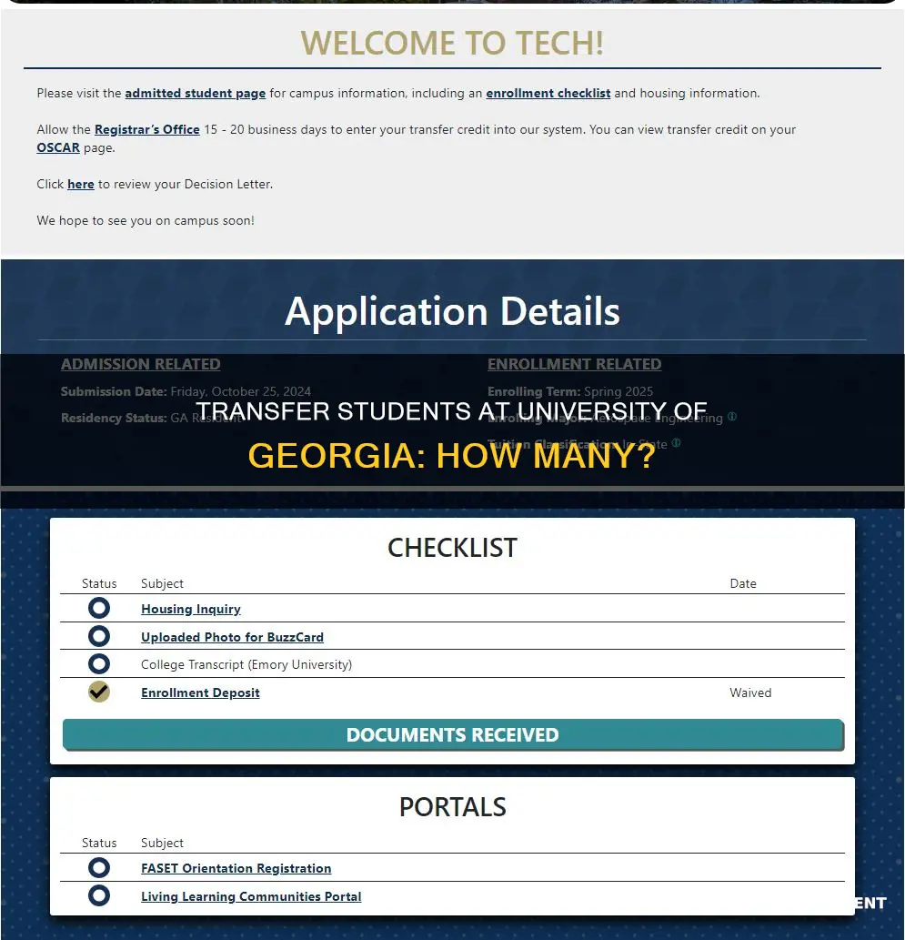 how many transfer students are at the university of georgia