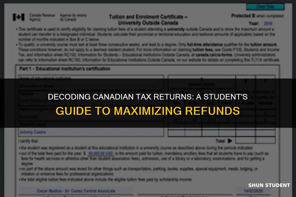 how much do students get back in taxes canada