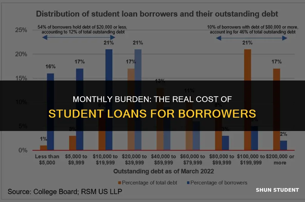 how much do students pay a month for student loans