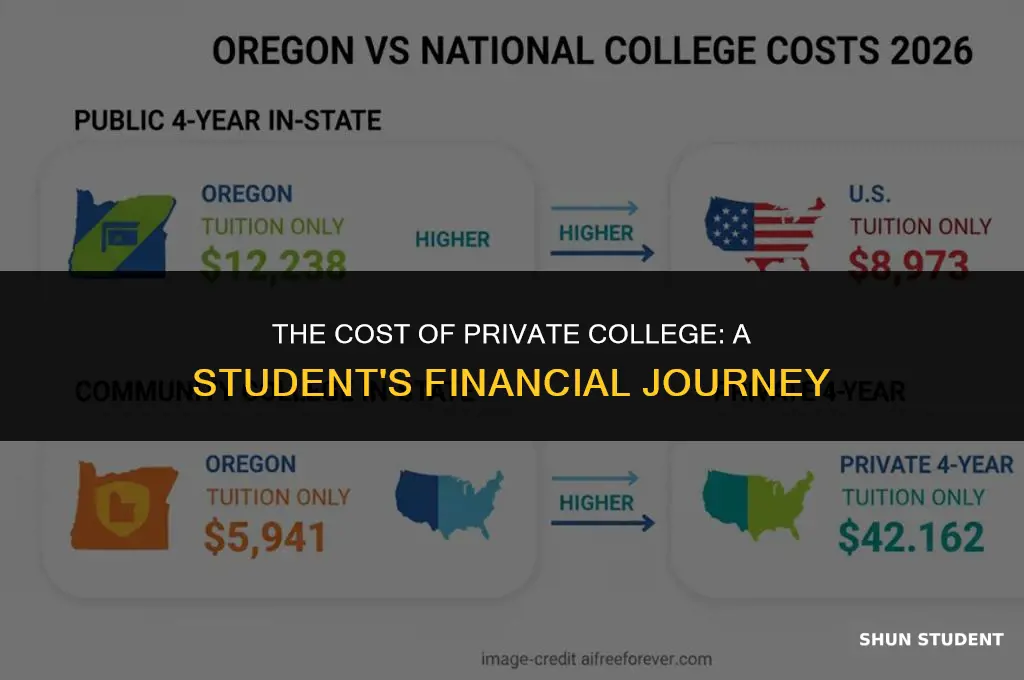 how much do students pay for privatw college