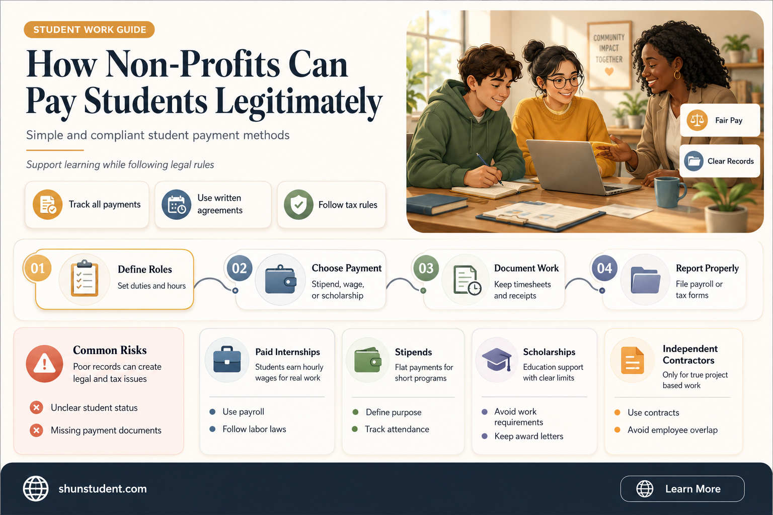 can a non profit pay students