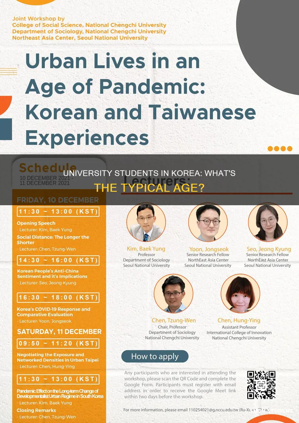 how old are university students in korea