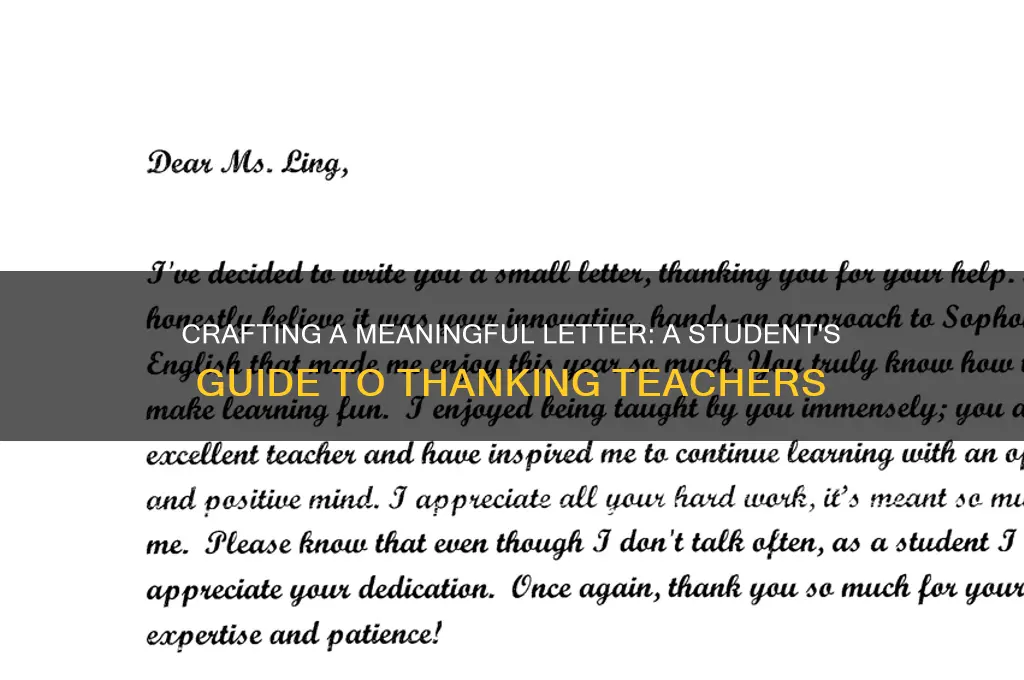 how student can write a letter for thier teacher