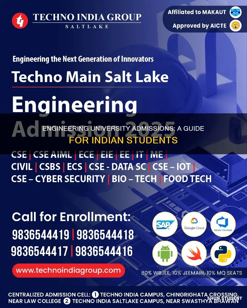 how student get admission in engg university in india