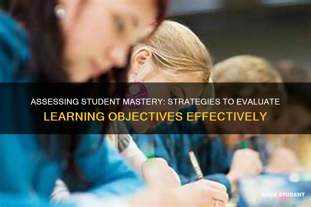 how student performance toward the learning objective will be assessed