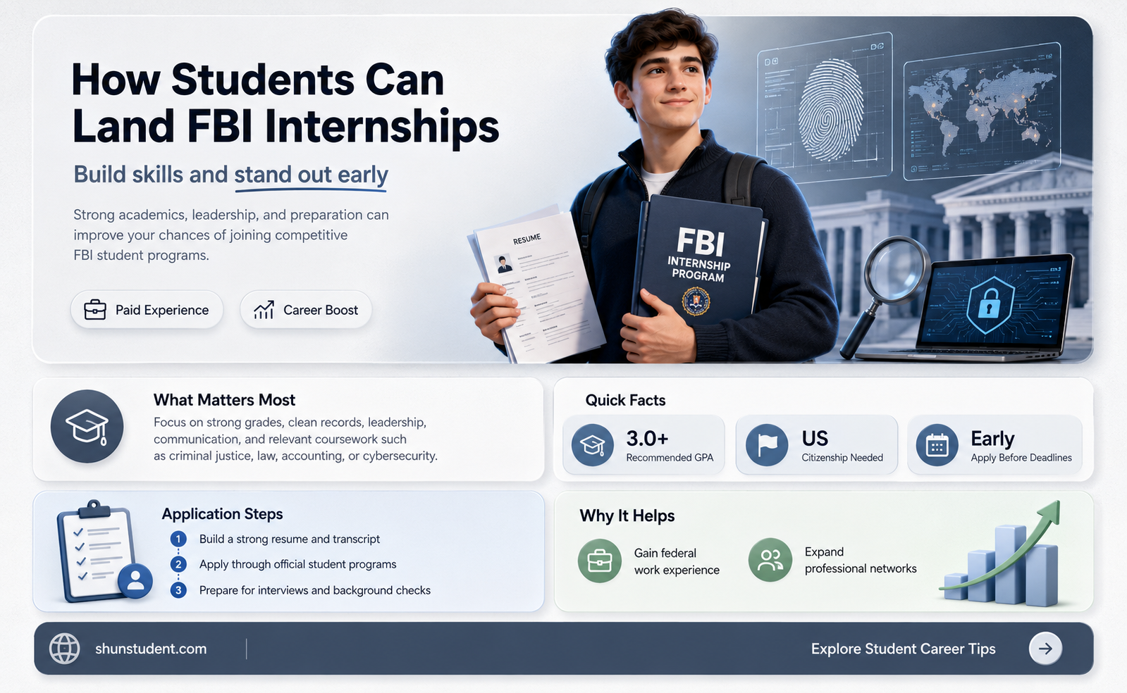 can a student get intern at fbi