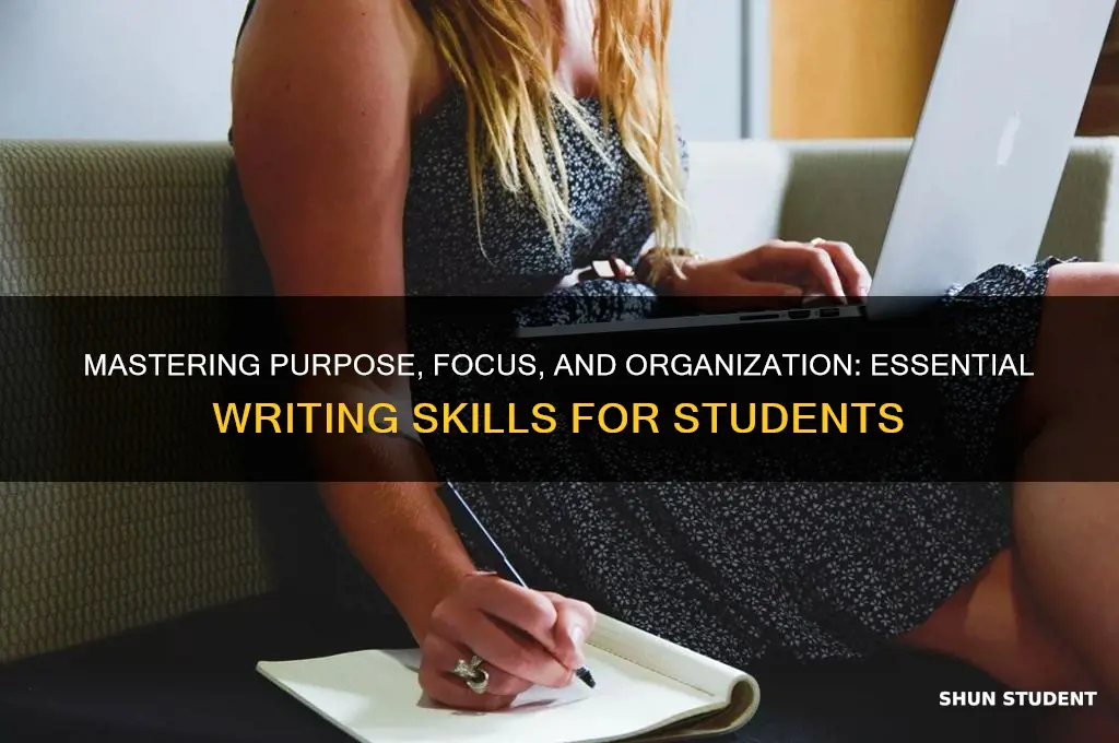 how teach students about purpose focus and organization in writing