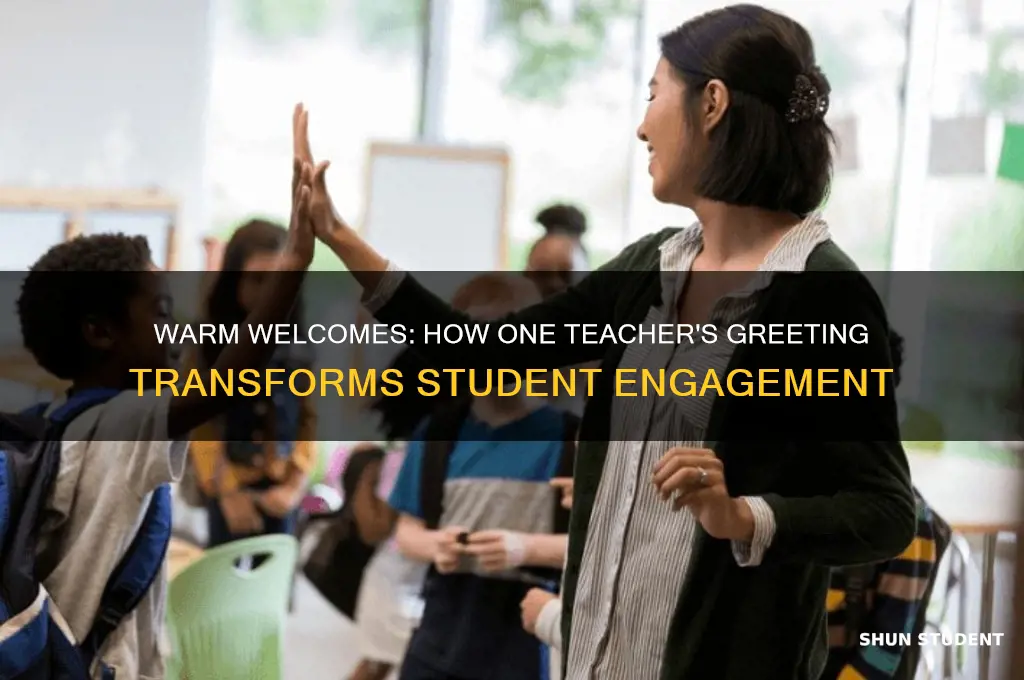 how this teacher greets her students