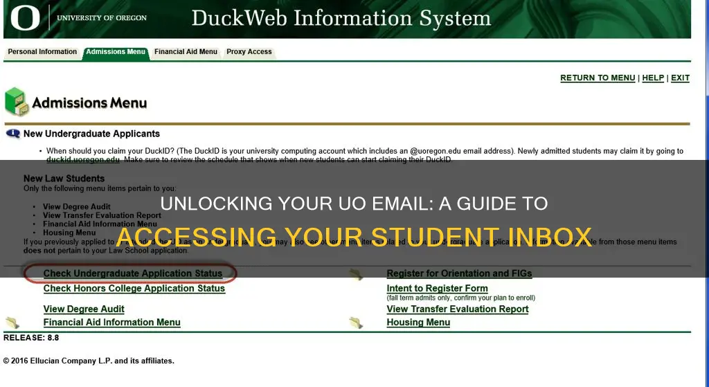 how to access student email university of oregon