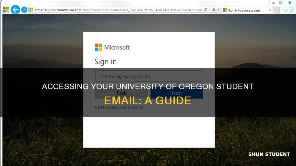 how to access student email university of oregon