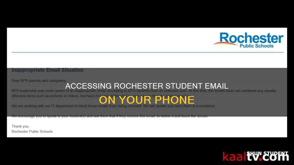 how to access student email university of rochester on phone