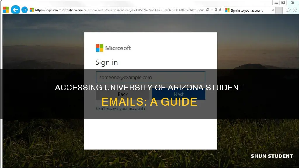 how to access university of arizona student emails