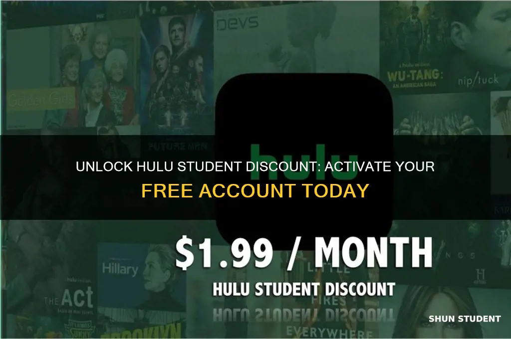 how to activate free hulu account with student discount