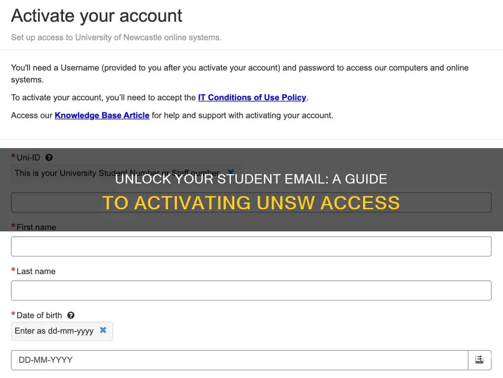 how to activate student email university of newcastle