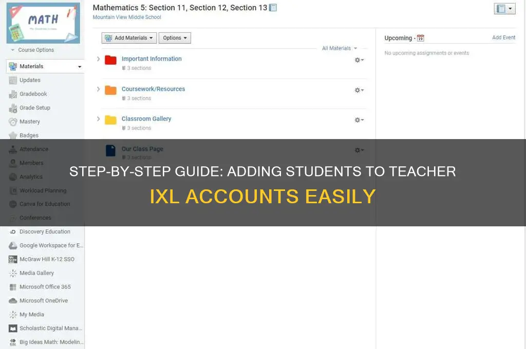 how to add student to teacher ixl