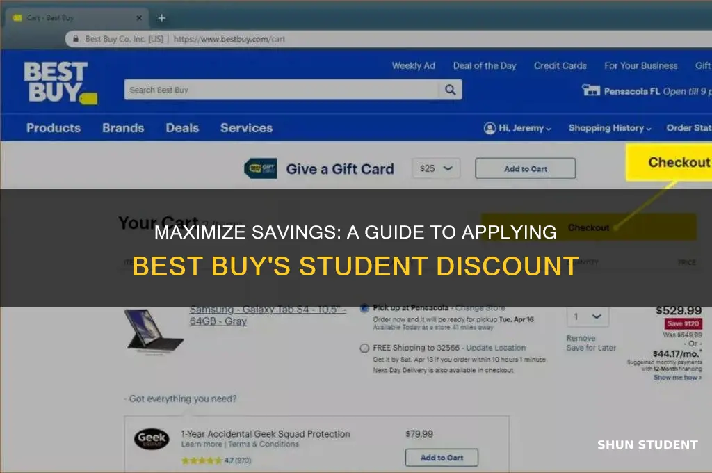 how to apply best buy student discount
