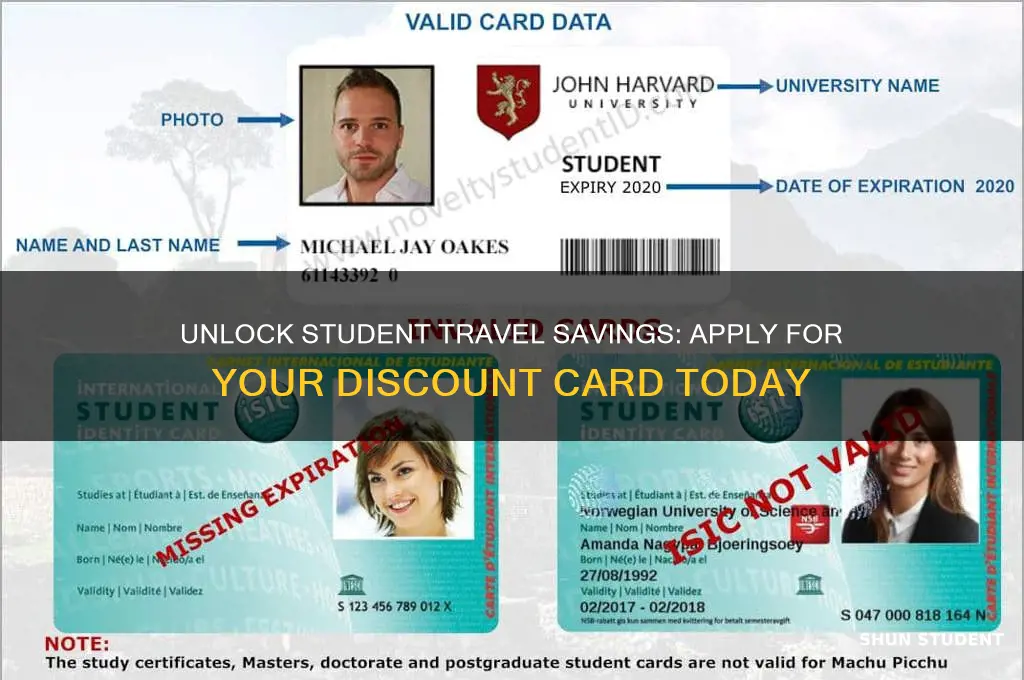 how to apply for student discount travel card