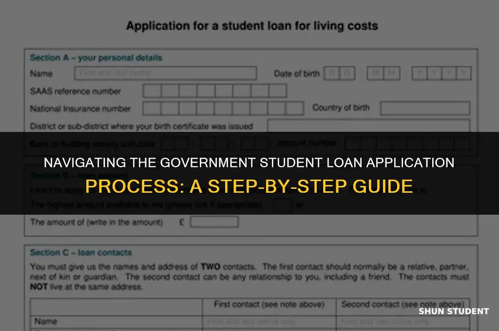 how to apply i n govermet for an student loan