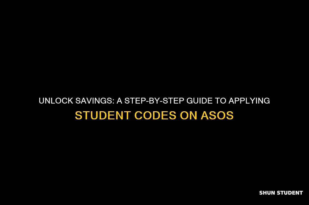 how to apply student code on asos