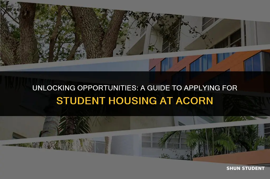 how to apply student in acorn