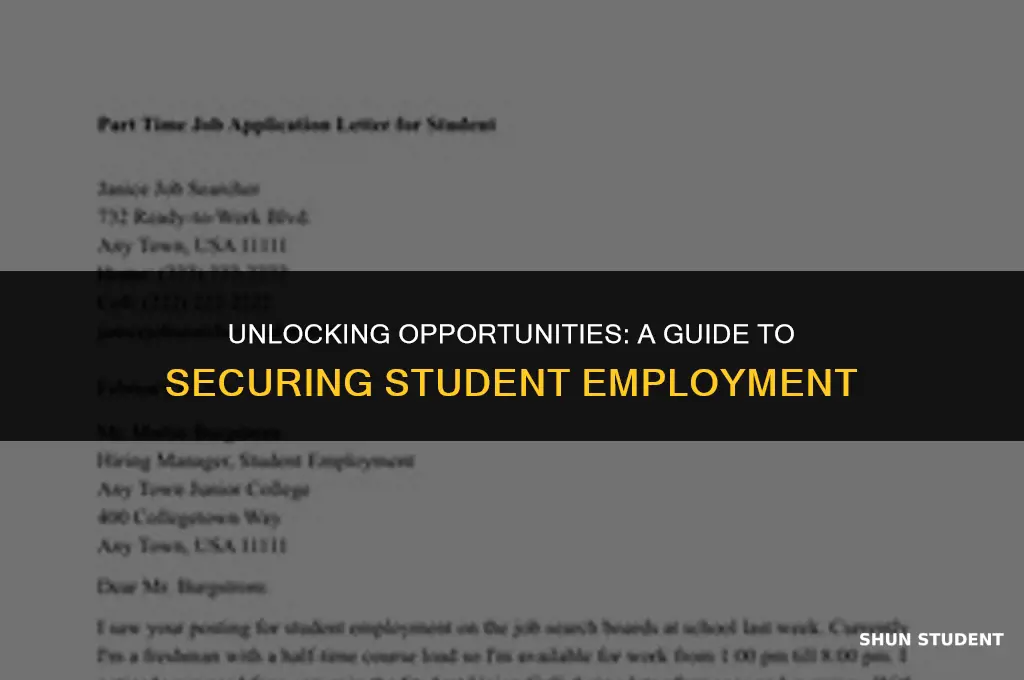 how to apply student jobs