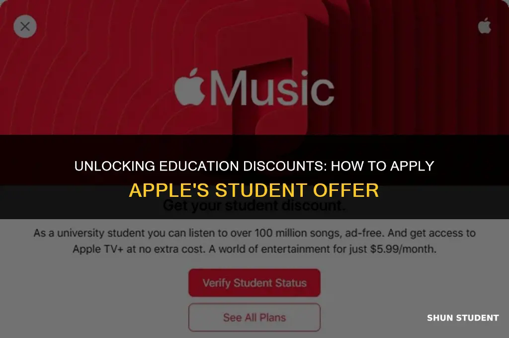 how to apply student offer in apple
