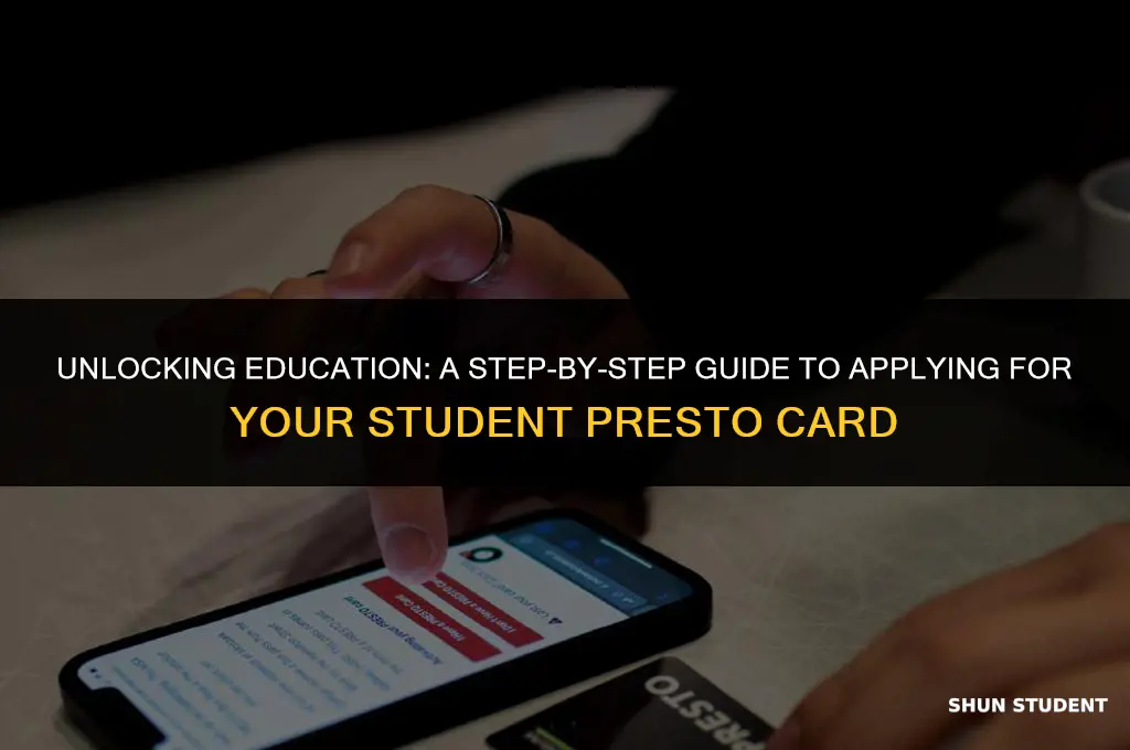 how to apply student presto card
