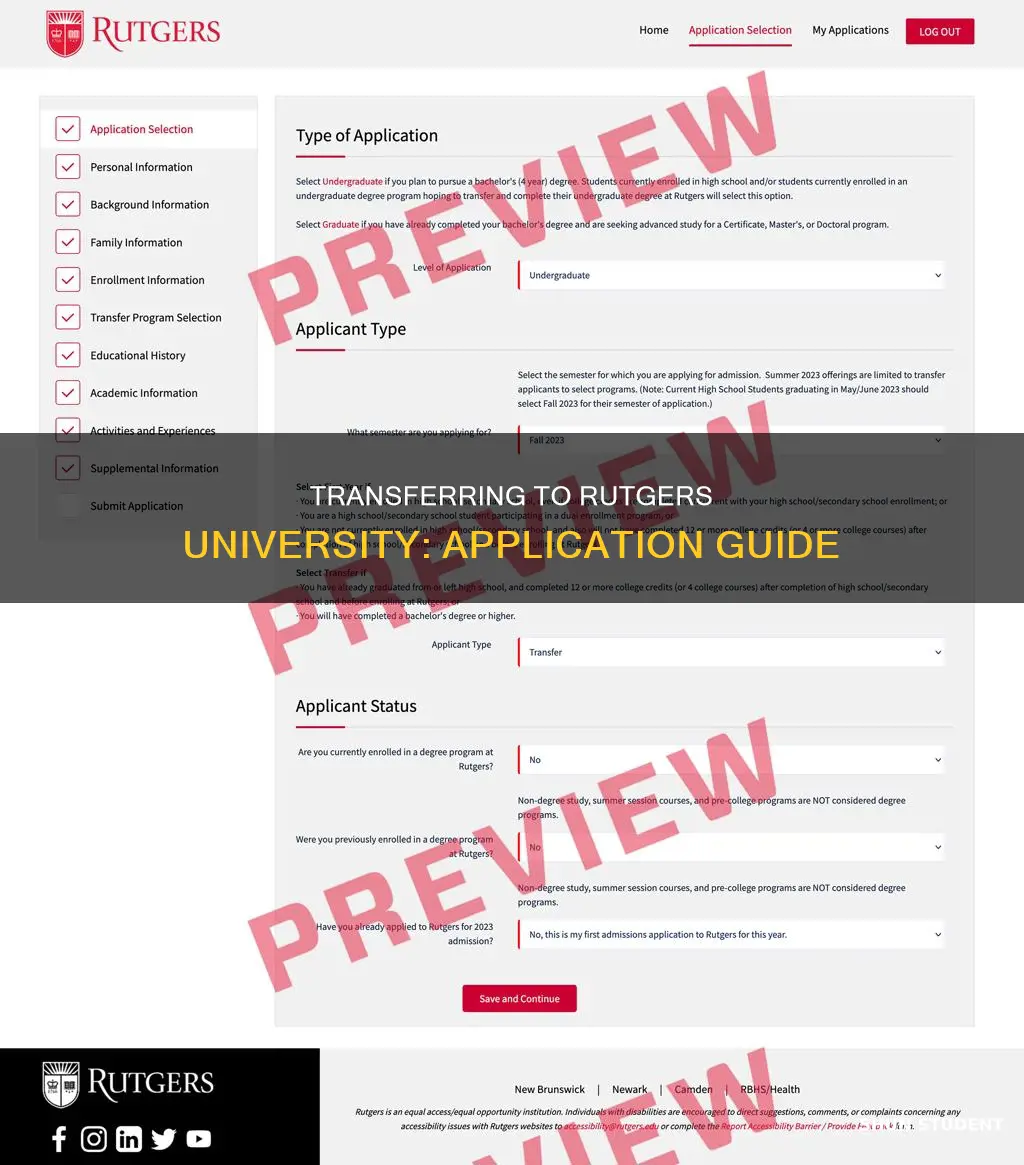 how to apply to rutgers university as transfer student